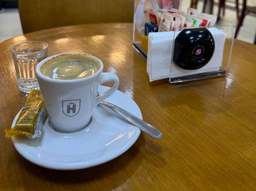 Espresso Havanna servido na cafeteria do Shopping Interlagos